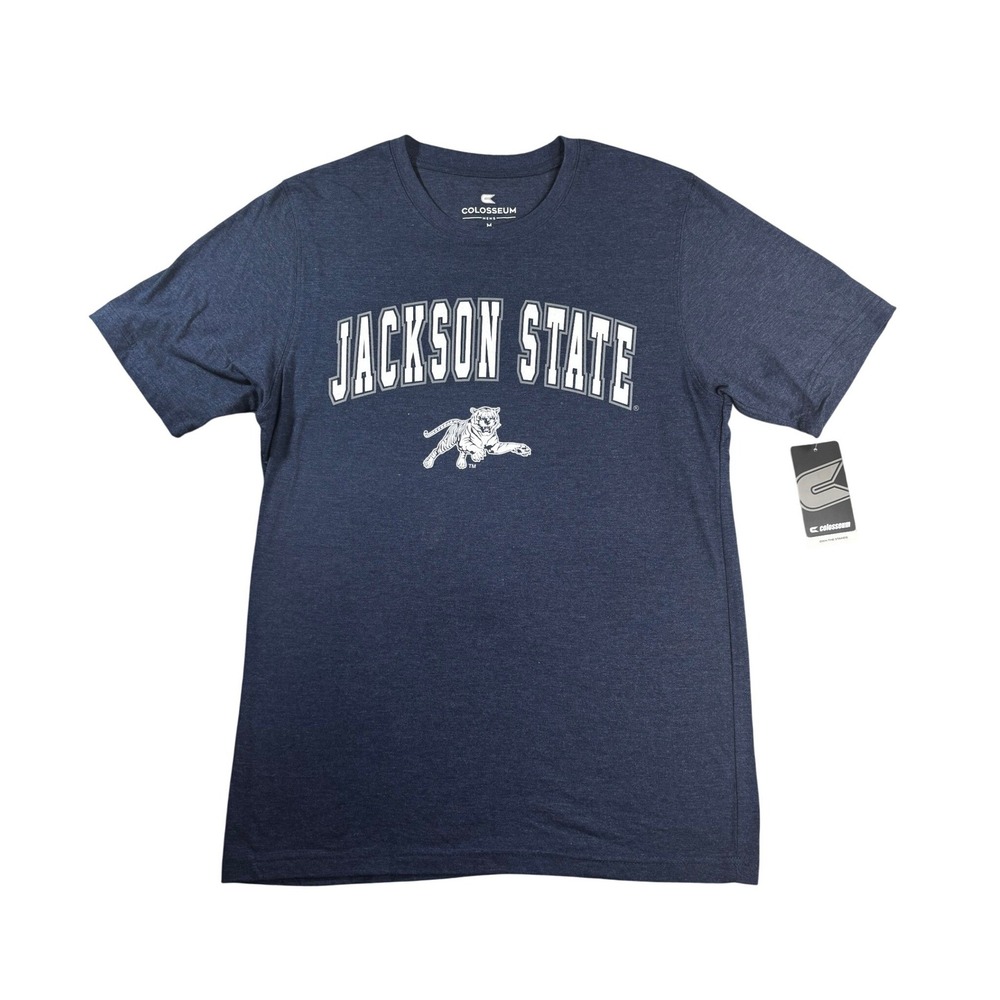 Colosseum Jackson State Tigers Mens T-Shirt Navy Blue Heather JSU Size M NEW